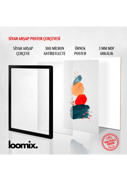 Ahşap Çerçeveli 3 Lü Soyut Tablo Home Ev Dekor 15x21