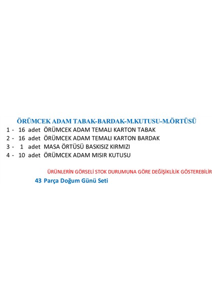 Örümcek Adam Tabak-Bardak-M.kutusu-M.örtüsü