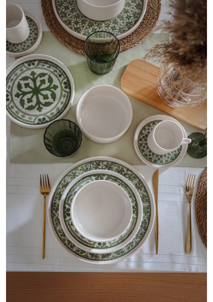 Timeless Green Stackable Yemek / Kahvaltı Takımı 20 Parça 4 Kişilik 21974-75