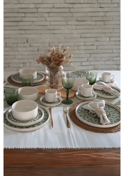 Timeless Green Stackable Yemek / Kahvaltı Takımı 20 Parça 4 Kişilik 21974-75