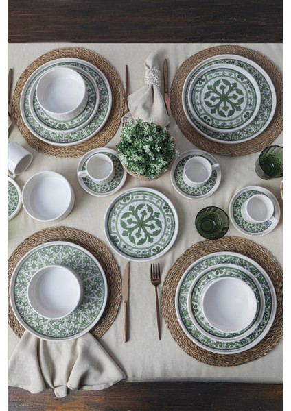 Timeless Green Stackable Yemek / Kahvaltı Takımı 20 Parça 4 Kişilik 21974-75