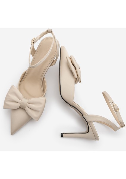 Kadın Stiletto Fiyonk Detaylı Bilekten Bağlamalı Topuklu Ayakkabı Rosen