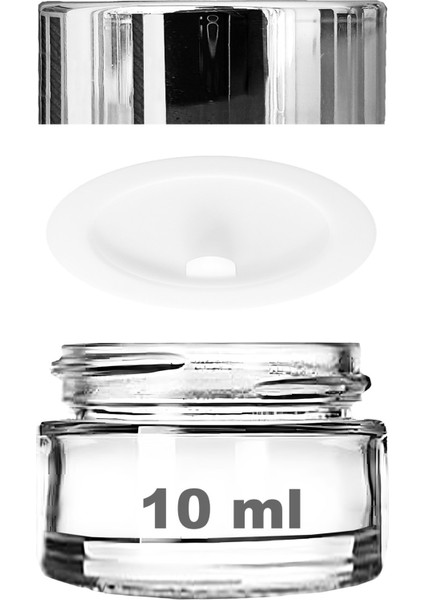 10 ml Cam Kavanoz Şeffaf 10 cc Mini Krem Kavanozu Aynalı Kapaklı Lip Balm 1 Adet
