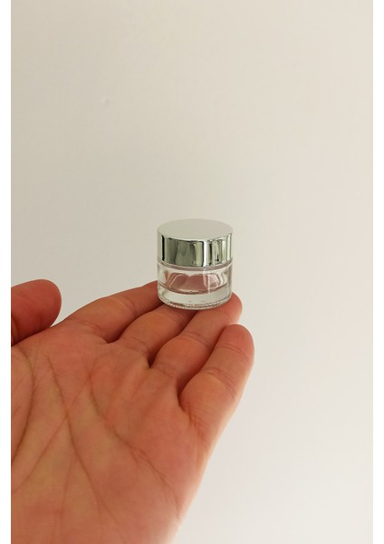 10 ml Cam Kavanoz Şeffaf 10 cc Mini Krem Kavanozu Aynalı Kapaklı Lip Balm 1 Adet