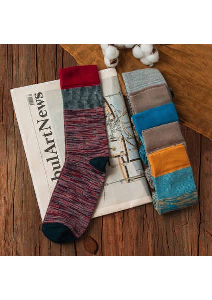 6'lı Penye Pamuklu Yıkanmış Topuk Burun Destekli Kaliteli Renkli Erkek Çorabı 6017 modelleri