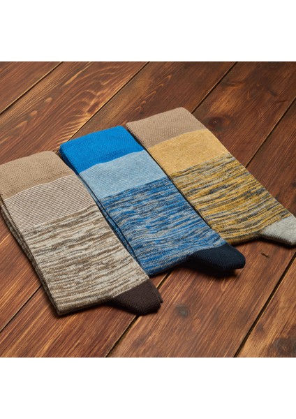 6'lı Penye Pamuklu Yıkanmış Topuk Burun Destekli Kaliteli Renkli Erkek Çorabı 6017 indirimleri