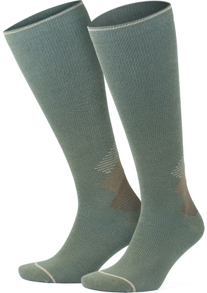 Yünlü Havlulu Dikişsiz Renkli Diz Boyu 15-20 mm Hg Basınçlı Kompresyon Çorap 3591