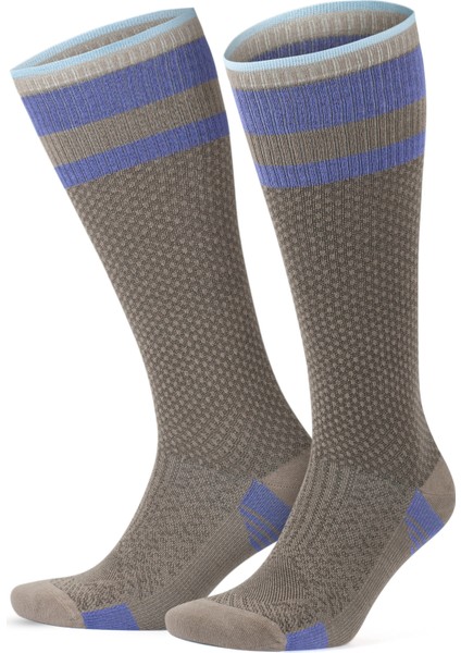 Bambu Dikişsiz Renkli Diz Boyu 15-20 mm Hg Basınçlı Kompresyon Çorap 3596