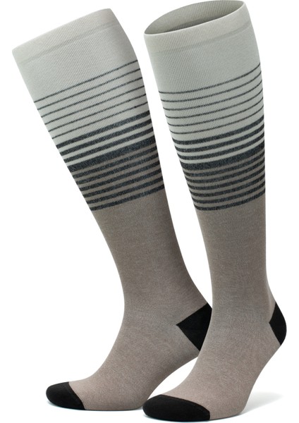 Bambu Renkli Dikişsiz Diz Boyu 15-20 mm Hg Basınçlı Kompresyon Çorap 3590