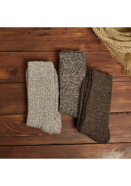 3'lü Norveç Tipi Yünlü Taban Altı Havlulu Kışlık Termal Erkek Çorabı 6001-6004 modelleri