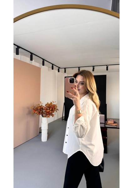 Bebe Plus Kadın Fill Işlemeli Oversize Gömlek fırsatları