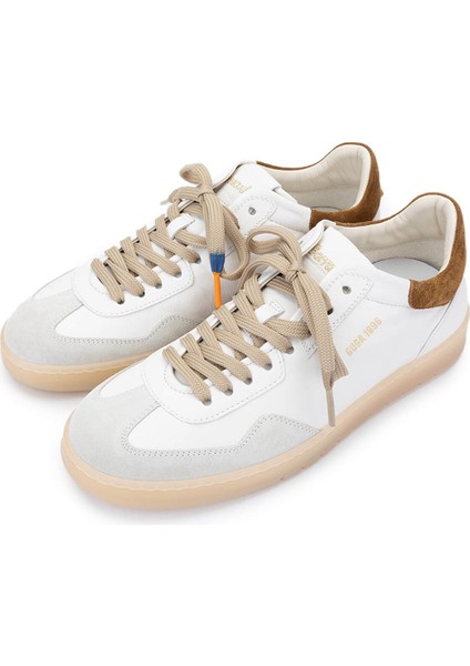 Erkek Hakiki Deri Beyaz/kahverengi Sneakers & Spor Ayakkabı 511 BU3520B Erk Ayk Y25 Marmo/cml/sattel