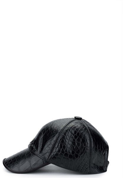 Erkek Deri Siyah Kroko Beyzbol Şapka 524 1128 Spk Y25 Sıyah Kroko modelleri