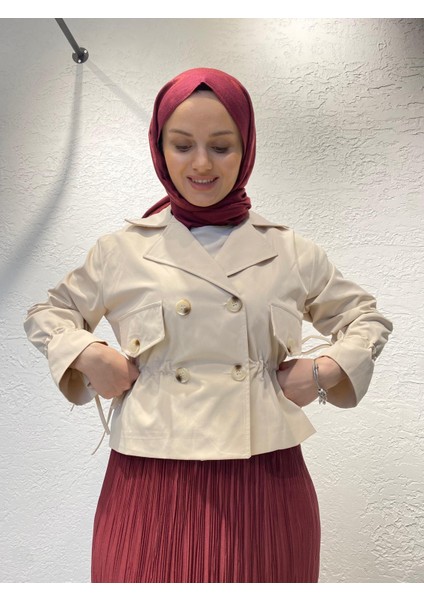 Lıne Kısa Trenç Krem fırsatları