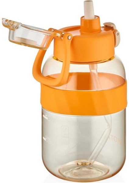 Pipetli Su Matarası Tritan Turuncu 1000ML