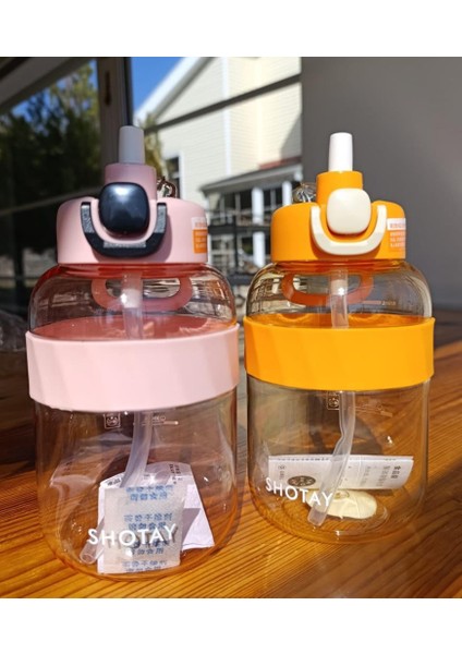 Pipetli Su Matarası Tritan Turuncu 1000ML