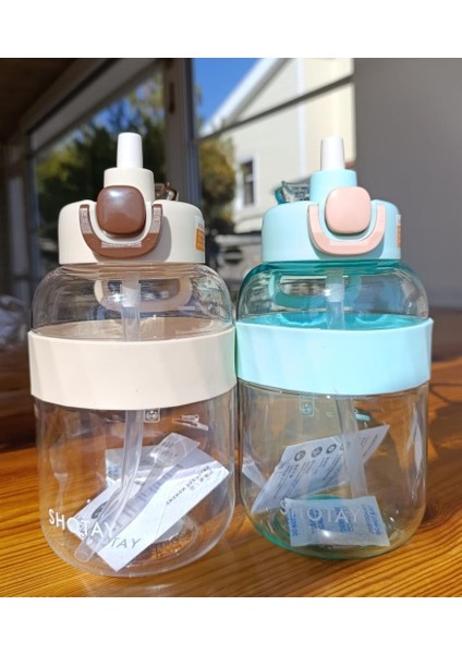 Pipetli Su Matarası Tritan Turkuaz 1000ML