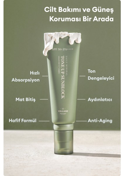 Daily Mineral Tone Up Sunblock Spf 50+ Pa++++ 50 ml Mineral & Ton Eşitleyici Vegan Güneş Koruyucu