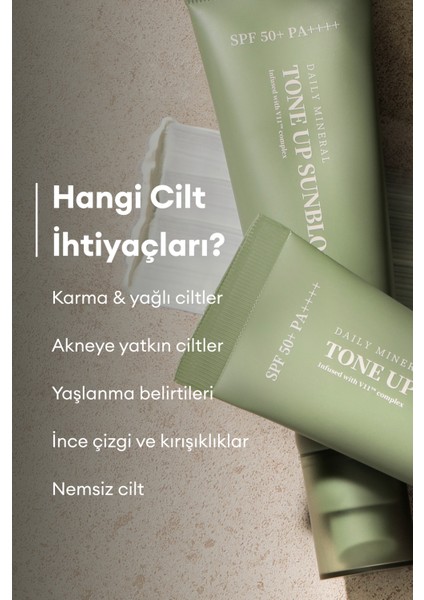 Daily Mineral Tone Up Sunblock Spf 50+ Pa++++ 50 ml Mineral & Ton Eşitleyici Vegan Güneş Koruyucu