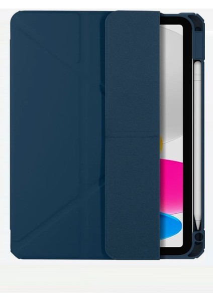Apple iPad (A16) 11. Nesil 2025 11 Inç Kılıf Kalem Bölmeli Trifolding Standlı Uyku Modlu Silikon Kapak fiyatları
