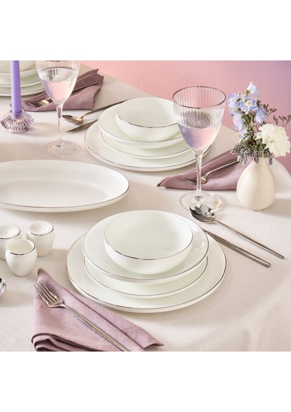 Fine Bone Meridian 55 Parça 12 Kişilik Yemek Takımı Platin fırsatları