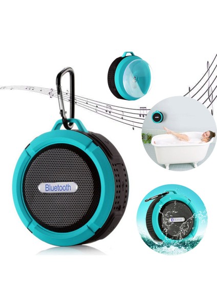 C6 Su Geçirmez Bluetooth Hoparlör Açık Hava Sporları Mini Subwoofer Taşınabilir Ses Kutusu Hoparlör Duş Araba Akıllı Telefon Mıc Tf (Yurt Dışından)