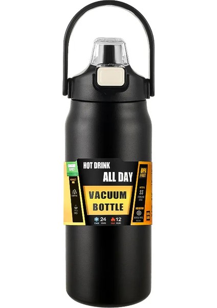 Açık Hava Termos Taşınabilir 304 Paslanmaz Çelik Termal Kupa Bardak Vakumlu Mataralar Pipetli Soğuk ve Sıcak Spor Su Şişesi (Yurt Dışından)