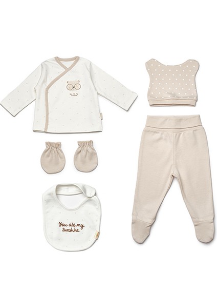 Baby Cosy Organic BabyCosy Organic Wear Bebek Hastane Çıkış Seti 5'li - Organik Pamuk -Baby Cosy Organik