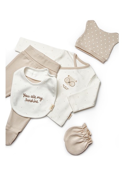 Baby Cosy Organic BabyCosy Organic Wear Bebek Hastane Çıkış Seti 5'li - Organik Pamuk -Baby Cosy Organik fırsatları