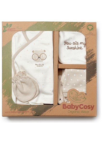 Baby Cosy Organic BabyCosy Organic Wear Bebek Hastane Çıkış Seti 5'li - Organik Pamuk -Baby Cosy Organik indirimleri