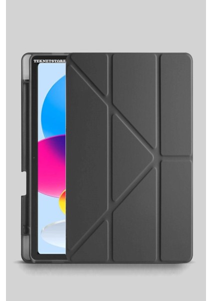 Ipad (A16) 11. Nesil 2025 11 Inç Kılıf Kalem Bölmeli Trifolding Standlı Uyku Modlu Silikon Kapak