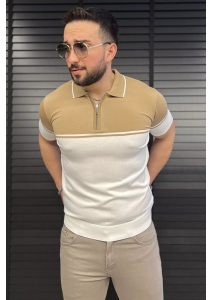 Erkek Polo Yaka Yarım Fermuarlı Triko Tişört P-00015464 fiyatları