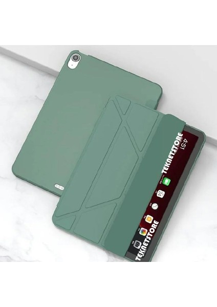 Apple iPad (A16) 11. Nesil 2025 11 Inç Kılıf Kalem Bölmeli Trifolding Standlı Uyku Modlu Silikon Kapak fırsatları