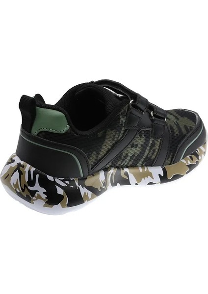 Işıklı Dinazor Sneaker Siyah-Haki