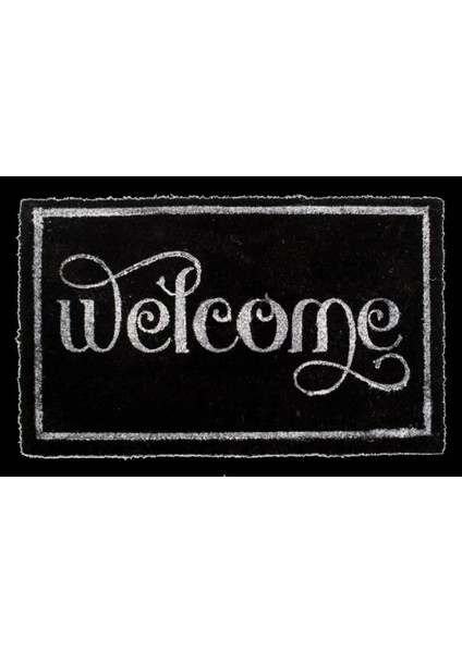 Home Koko Kapı Paspas 45X75CM Siyah Welcome 15MM Kalınlık 1 Adet