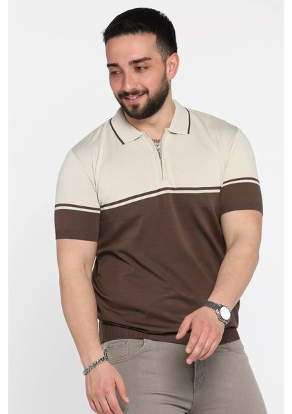 Erkek Polo Yaka Yarım Fermuarlı Triko Tişört P-00015464 fiyatları