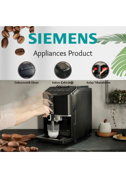 Full Tam Otomatik Kahve ve Espresso Makinesi Pompa Basıncı 15 Bar Seramik Öğütücü Süt Köpürtücü Çekirdek Kahve