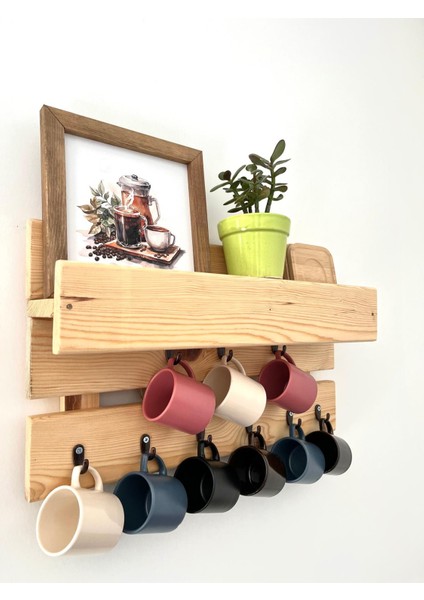 Doğal Çam Ağacından 9lu Kahve Fincan Askılığı, Kahve Köşesi Dekorasyon, Pinterest, Ahşap fiyatları