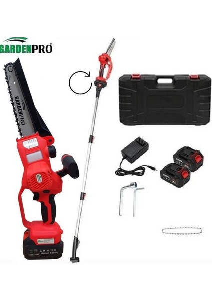 Gardenpro VST9C208 Lityum Akülü Uzatma Aparatlı Budama Testeresi