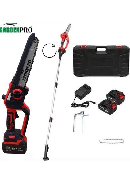 Gardenpro VST9C202 Lityum Akülü Uzatma Aparatlı Budama Testeresi