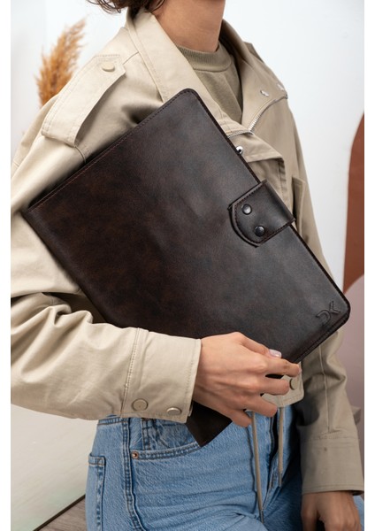 Kahverengi Pu Deri Laptop Macbook Laptop Organizeri 13, 13.3, 13.6 Inch M1 M2 M3 Laptop Pro Air Organizer Kılıf Evrak Çantası modelleri