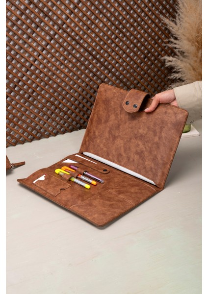 Kahverengi Pu Deri Laptop Macbook Laptop Organizeri 13, 13.3, 13.6 Inch M1 M2 M3 Laptop Pro Air Organizer Kılıf Evrak Çantası fiyatları