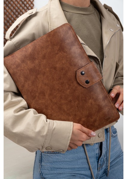 Kahverengi Pu Deri Laptop Macbook Laptop Organizeri 13, 13.3, 13.6 Inch M1 M2 M3 Laptop Pro Air Organizer Kılıf Evrak Çantası indirimleri