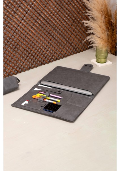 Kahverengi Pu Deri Laptop Macbook Laptop Organizeri 13, 13.3, 13.6 Inch M1 M2 M3 Laptop Pro Air Organizer Kılıf Evrak Çantası indirimleri