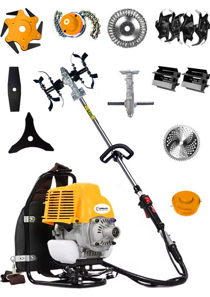 Italia 553 Lbx Vtec 10 In 1 Sırt Tipi Ot Çim Biçme Tırpanı + Toprak Eşeleme+ Akrobat Çapa Aparatı