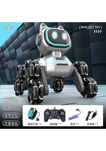 Sekiz Tekerlekli Dublör Mekanik Köpek Uzaktan Kumandalı Oyuncak Hareket Algılama Tırmanma Deformasyon Elektrikli Çocuk Akıllı Robot Kedi (Yurt Dışından)