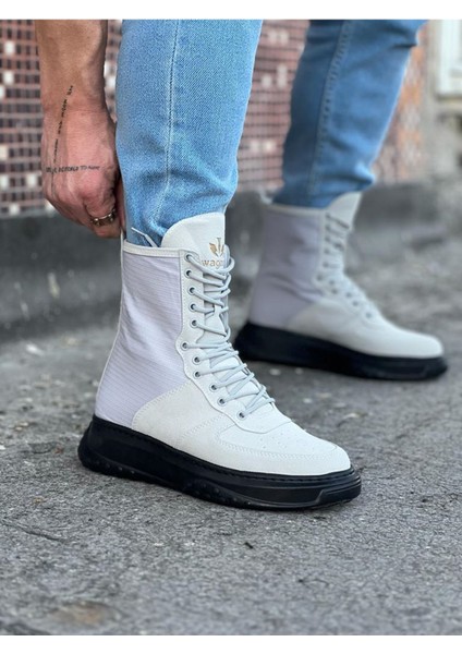 Gri Kömür Süet Uzun Bağcıklı Bot