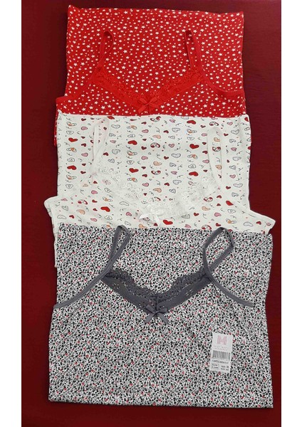 Mıly Mery Lingerie Kız Çocuk Ip Askılı V Dantelli Atlet 3'lü Paket 12-13 Yaş indirimleri