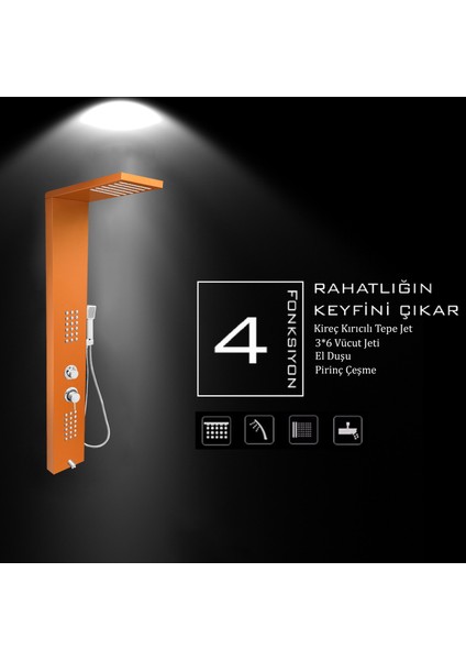 Victoria Bakır Masajlı Duş Paneli - Dikey Jakuzi - Robot Duş - El Duşu - Lüx Duş