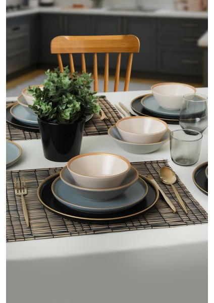 Safir Gri Yemek Takımı 6 Kişilik 24 Parça 624-995